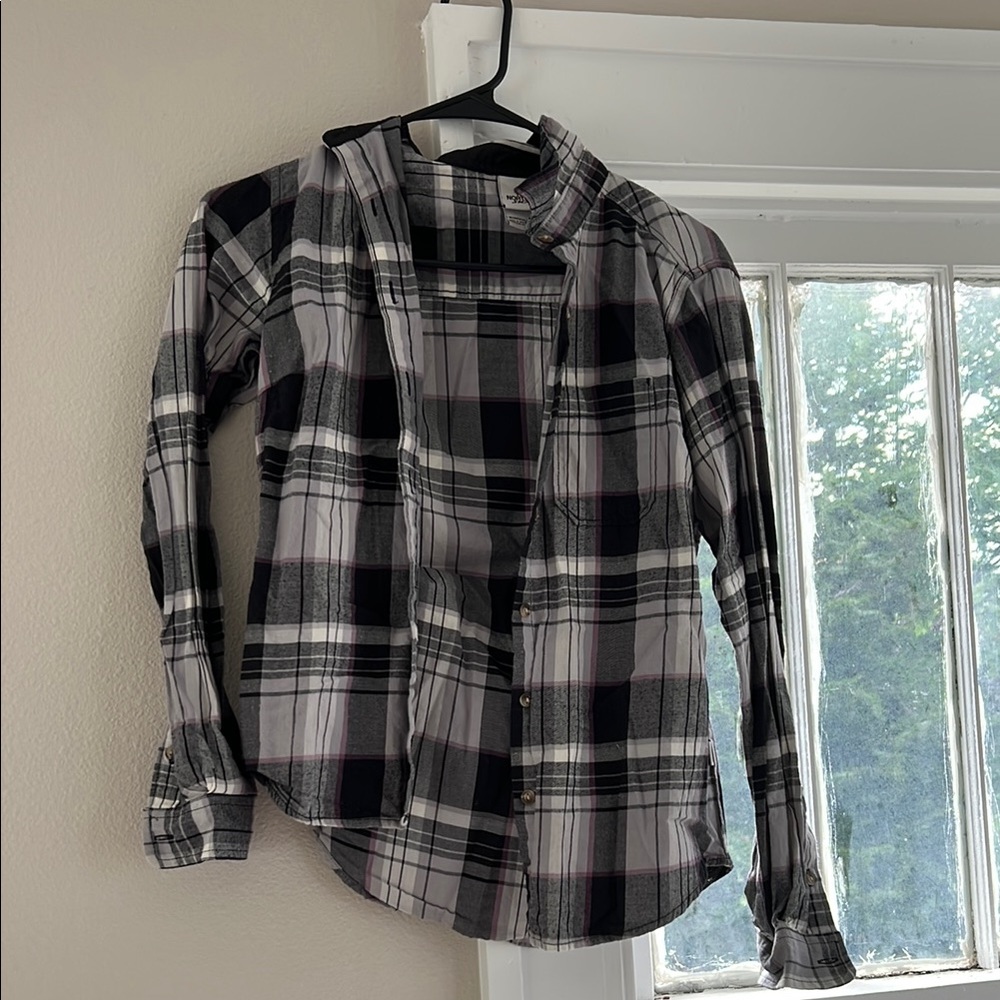 The North Face Black and Gray Button Down Shirt